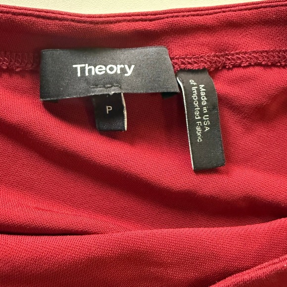 Theory Lefft One Shoulder Top Dark Vermilion Red Matte Jersey Size P - Picture 2 of 8